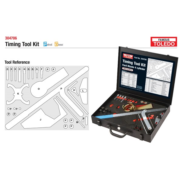 Details about   TOLEDO 304770 TIMING TOOL KIT UNIVERSAL FOR SOHC DOHC ENGINE APPLICATIONS 